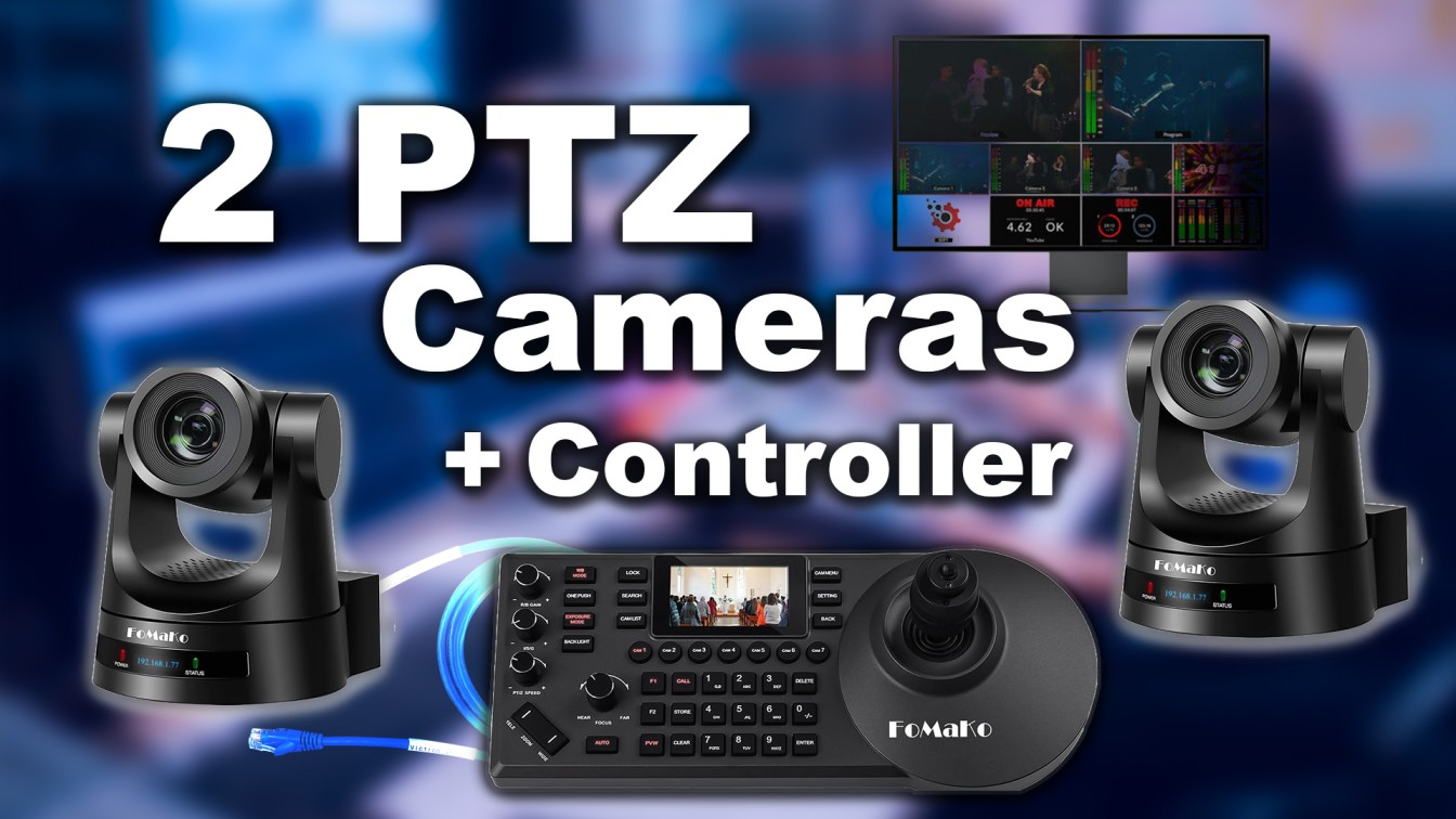 How to Set Up 2 Fomako PTZ Cameras with a Controller and Stream Live to Facebook & YouTube