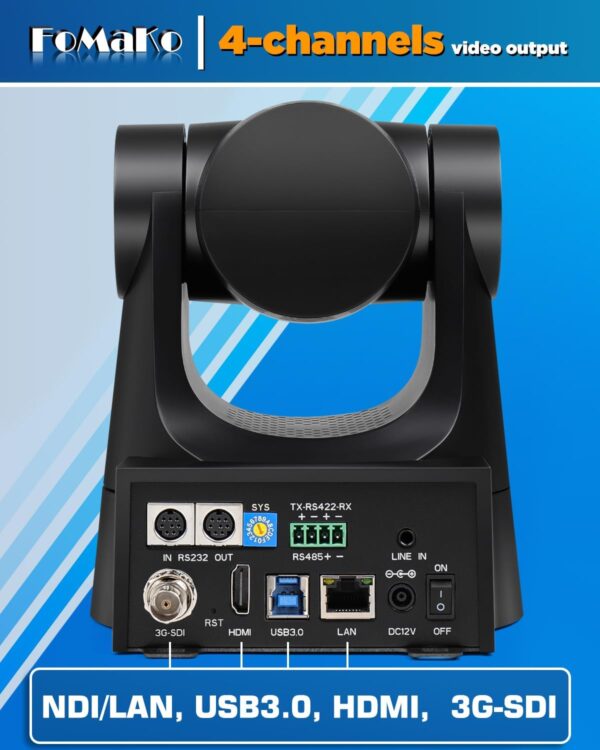 FoMaKo NDI PTZ 20x Camera (NDI 6 & NDI HX3 Certified)